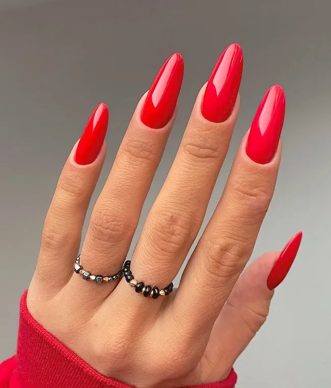 Classic Matte Almond Velvet Nails