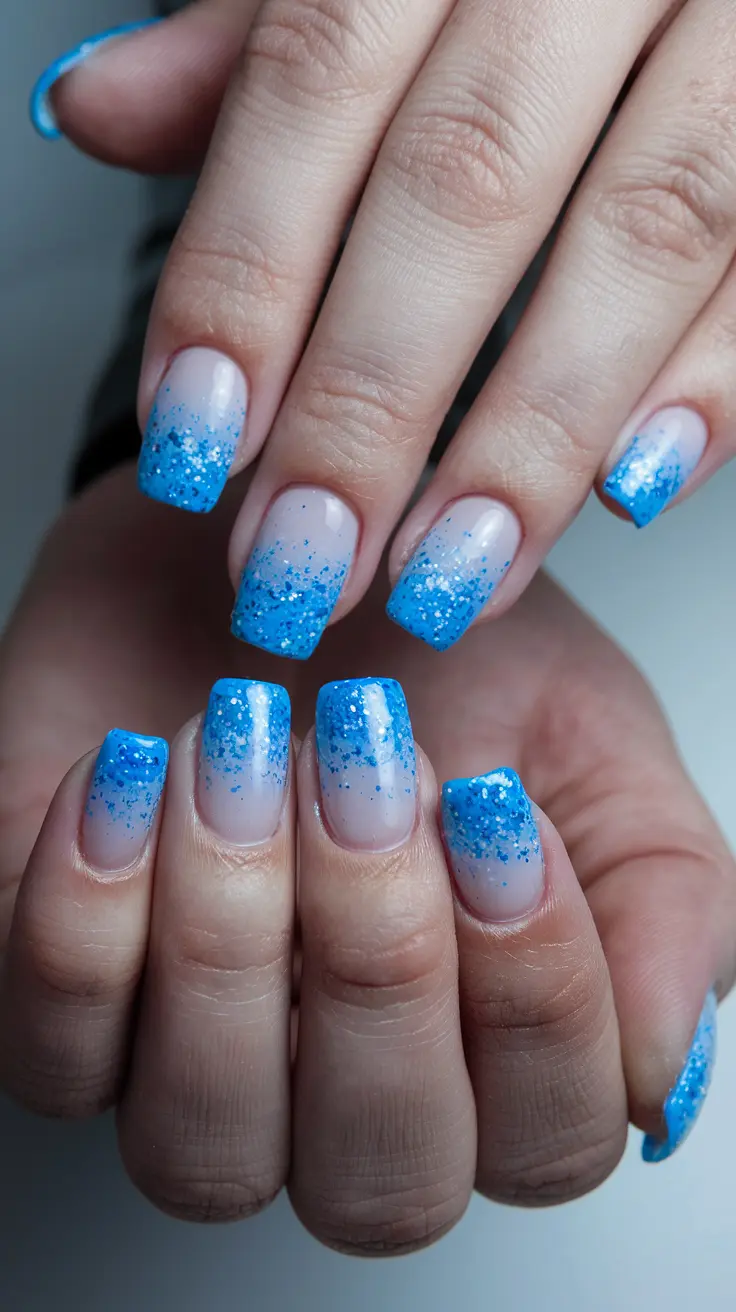 Sky-Blue Glitter Ombre