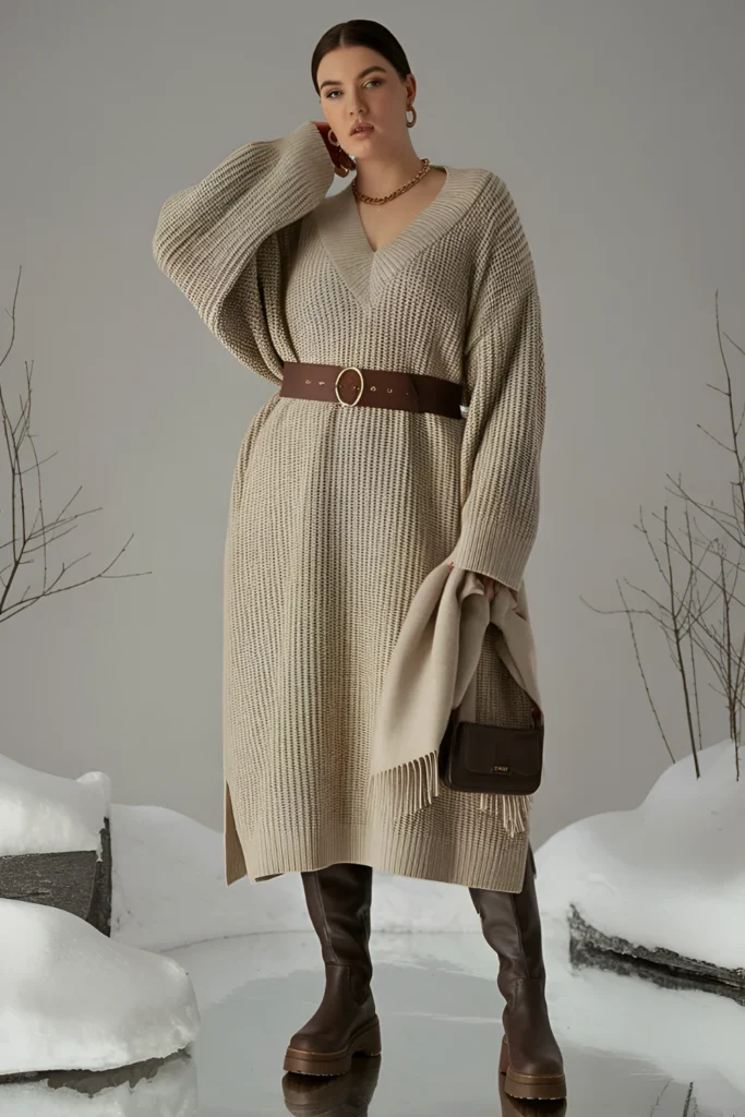 Cozy Oversized Knit for Curvy Winter Style