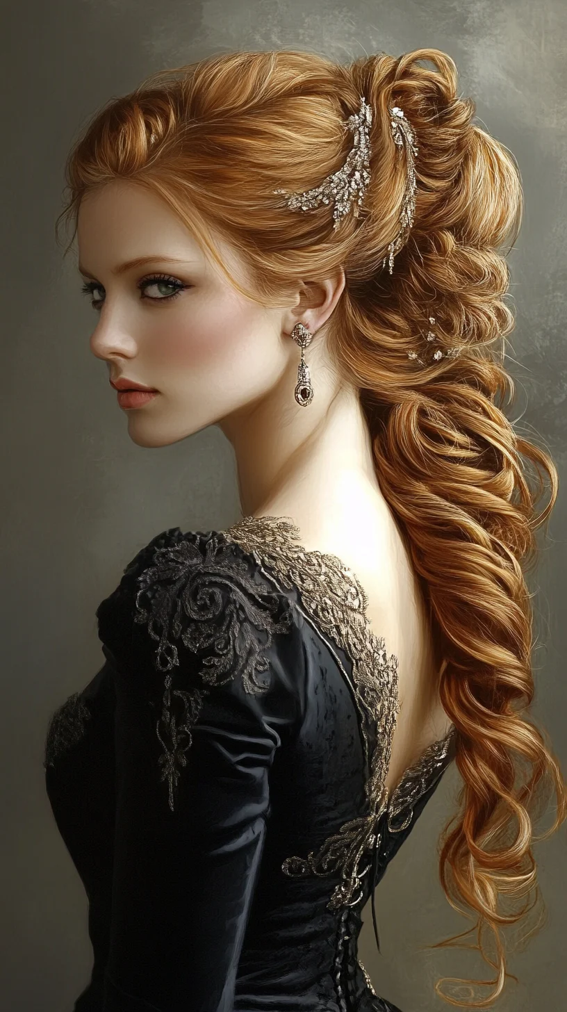 Elegant half-up, half-down braided hairstyle with soft waves