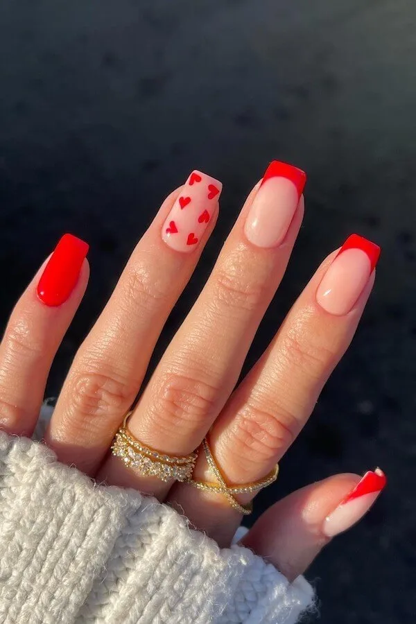 Candy Apple Red Valentine’s Gel Nails