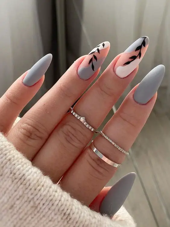 Soft Lavender Nails with Silver Accents