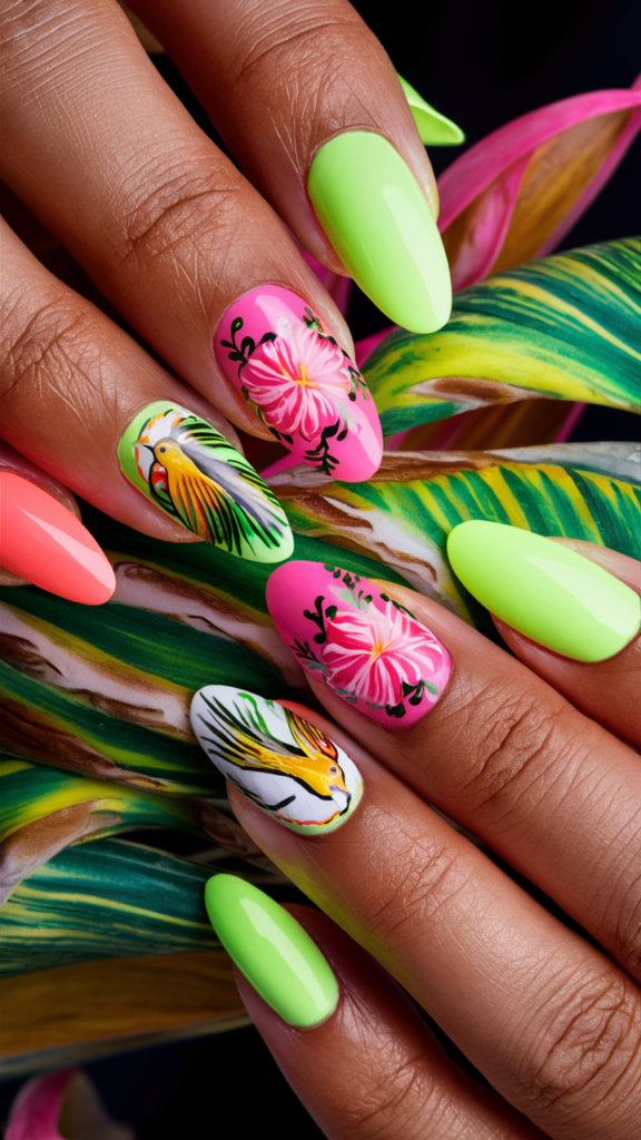 Matte Neon Pop Nails