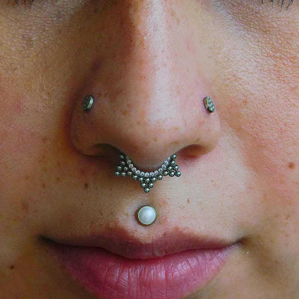 Intricate Septum Ring with Mixed Materials