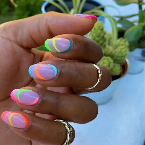 Bold Chrome Nails with Gemstone Accents