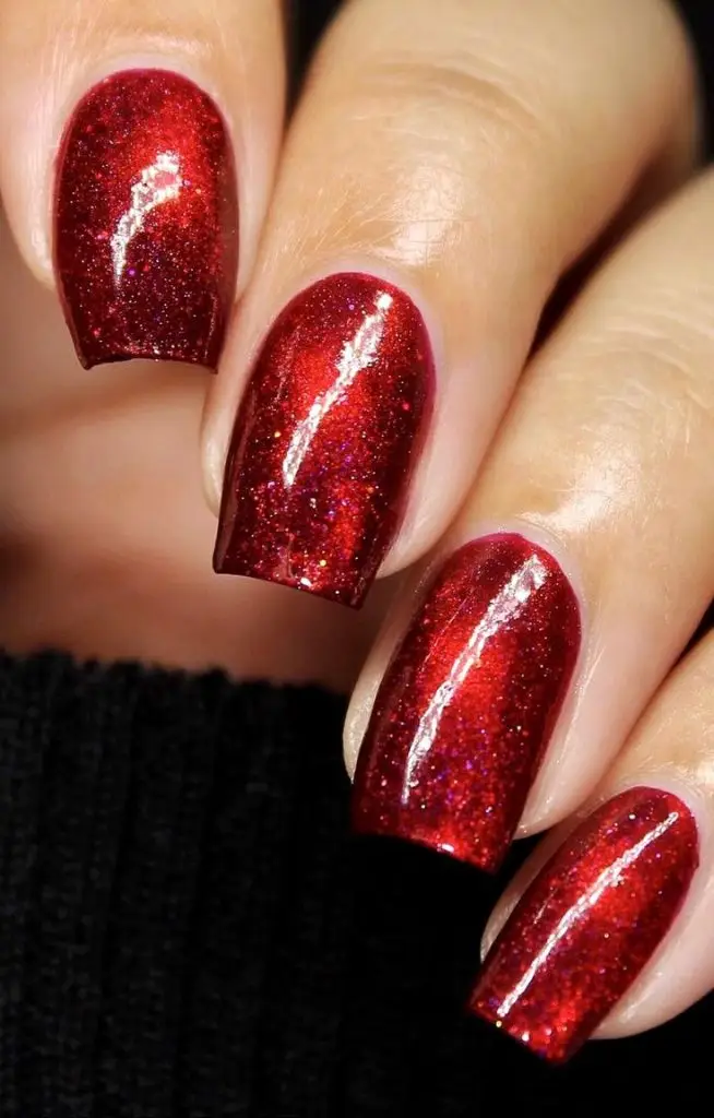 Romantic Red Ombre Nails