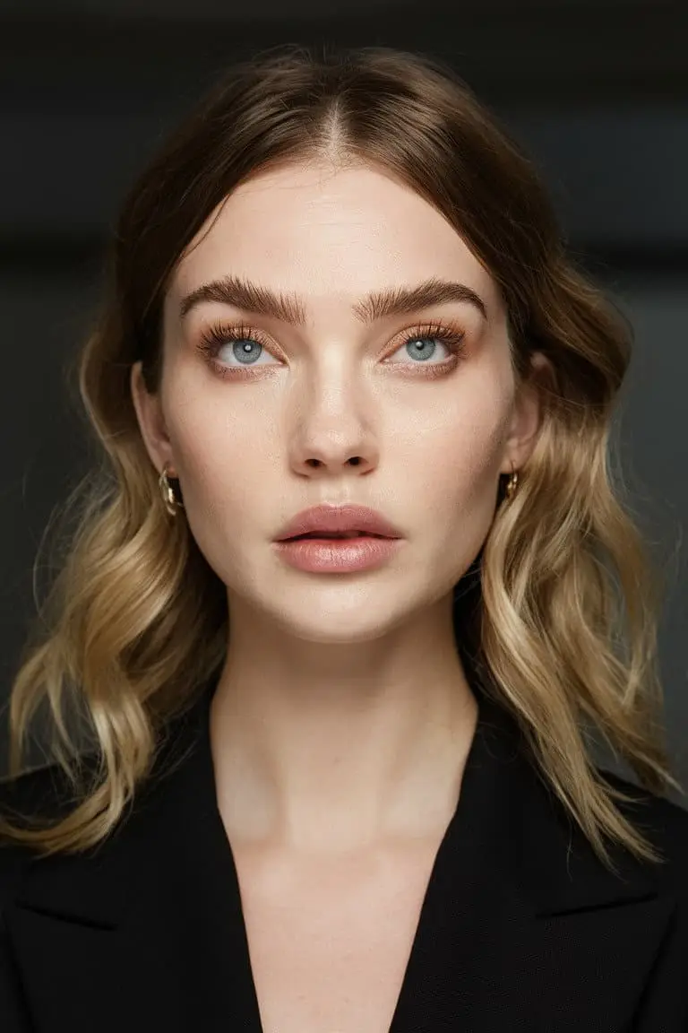 Close-up of blue eyes with dramatic mascara application