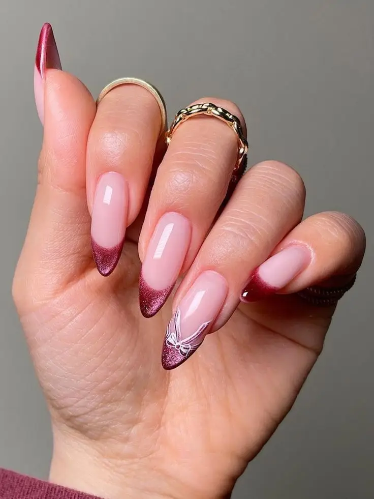 Red French Tip Valentine’s Day Nails